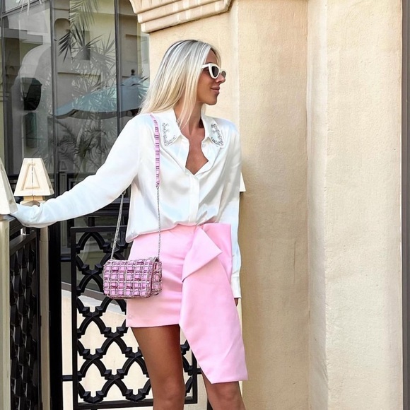 ZARA BLOGGERS FAVORITE BOW MINI SKIRT NWT - Picture 9 of 17